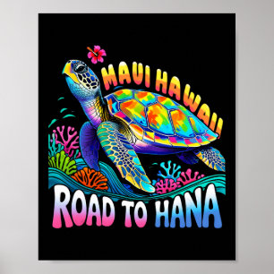 Poster Vacances de groupe tortue Hawaï Maui Hawaï Océan