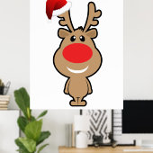 Poster vacances de Noël amusant père Noël (Bureau à domicile)