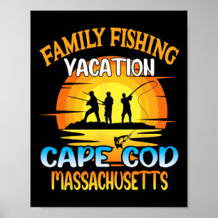 Poster Vacances de pêche en famille à Cape Cod Machusetts