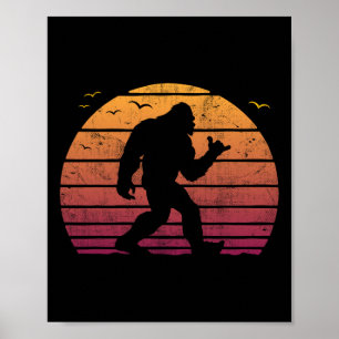 Poster Vacances de plage de surf Bigfoot vintage rétro su