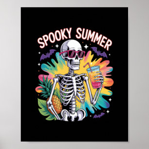 Poster Vacances de plage estivales effrayantes