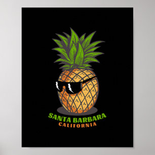 Poster Vacances de singles à l'ananas Santa Rra Californi