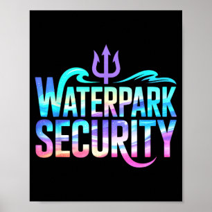 Poster Vacances de sirène de surf de sécurité de parc aqu