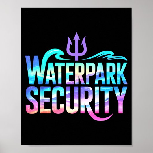 Poster Vacances de sirène de surf de sécurité de parc aqu (Devant)