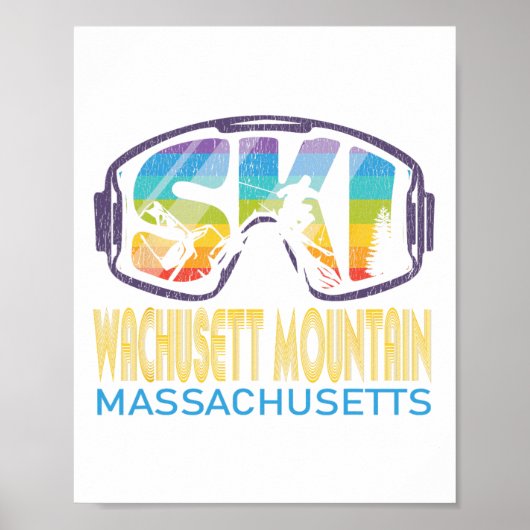 Poster Vacances de ski à Wachusett Mountain Machusetts (Devant)