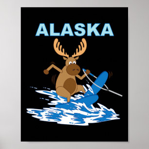 Poster Vacances de ski nautique à Moose Lake en Alaska