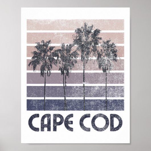 Poster Vacances d'été à la plage du Cap Cod au Massachuse (Devant)