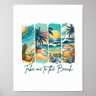 Poster Vacances d'été à la plage l'été m'emmène à