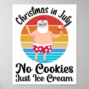 Poster Vacances d'été de Noël à la plage Santa Noël I