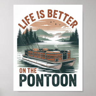 Poster Vacances d'été en capitaine de ponton vintage Pont