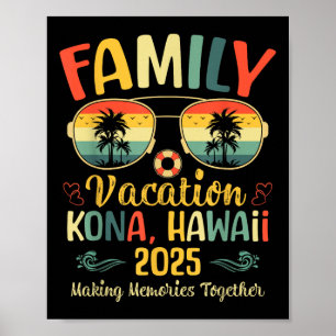 Poster Vacances d'été en famille à Kona Hawaii Beach 2025