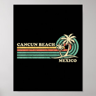 Poster Vacances d'été vintage Retro Mexico Cancun Beach