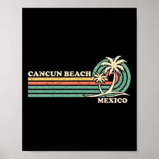 Poster Vacances d'été vintage Retro Mexico Cancun Beach (Devant)