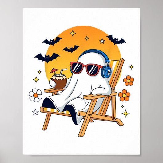 Poster Vacances d'Halloween fantômes détendus Blagues amb (Devant)