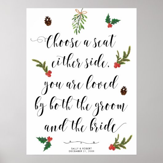 Poster vacances d'hiver choisir siège signe (Devant)