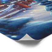 Poster Vacances d'hiver Express peinture de train (Coin)