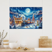 Poster Vacances d'hiver Express peinture de train (Cuisine)