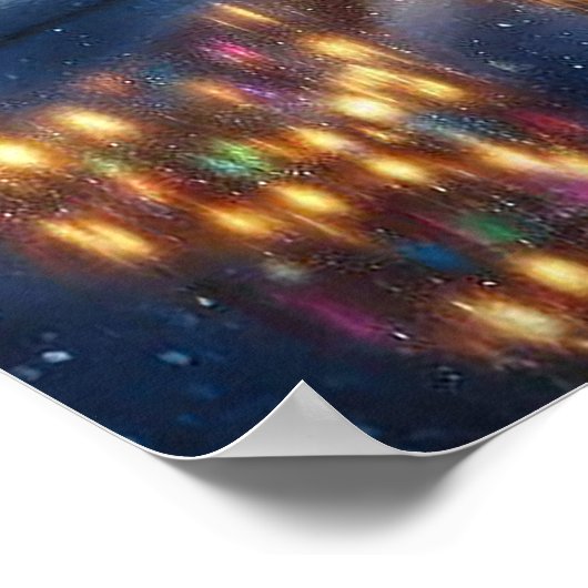 Poster Vacances d'hiver Express peinture de train (Coin)