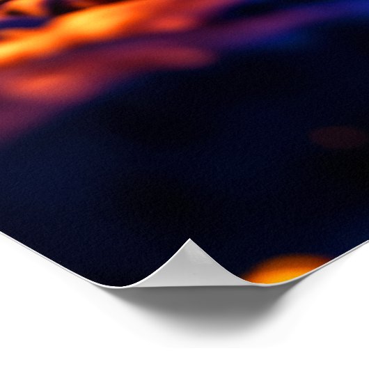 Poster Vacances d'hiver mignon chat lumières de Noël (Coin)