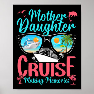 Poster Vacances drôles de maman fille Croisière Mère Fill
