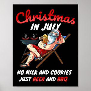 Poster Vacances du Père Noël de Noël en juillet Fête de X