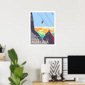 Poster Vacances en Autriche, téléphérique, voyage vintage (Bureau à domicile)