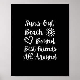 Poster Vacances en croisière pour filles, soleil dehors,