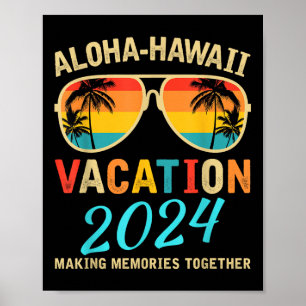 Poster Vacances en famille 2024 Aloha Hawaii Hawaii Match