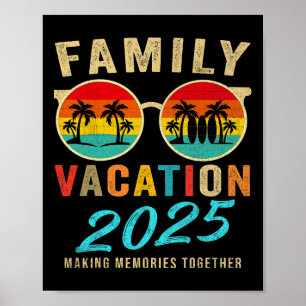 Poster Vacances en famille 2025 Plage Correspondance Vaca