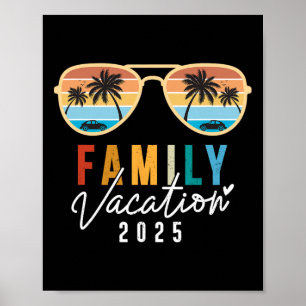 Poster Vacances en famille 2025 Plage Été Hommes Femmes E