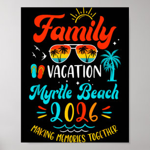 Poster Vacances en famille 2026 Myrtle Beach Été assorti