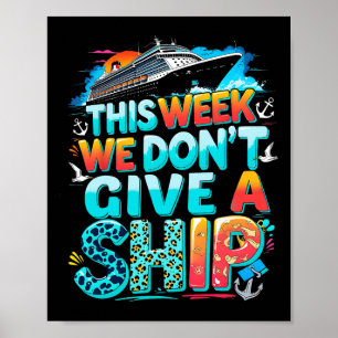 Poster Vacances en famille drôle en croisière On s'en fic