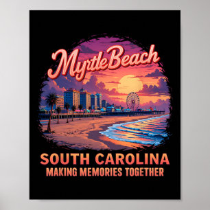 Poster Vacances en famille Myrtle Beach 2025 Fêtes d'été