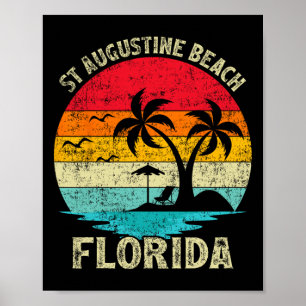 Poster Vacances en famille Vintage Retro Florida St Augus