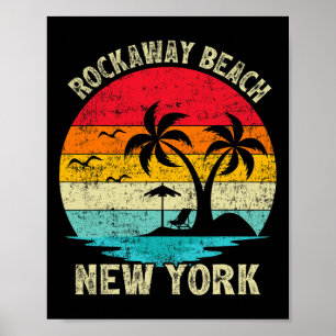 Poster Vacances en famille Vintage Retro New York Rockawa
