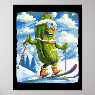Poster Vacances enneigées avec du ski de fond pour