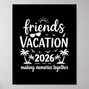 Poster Vacances entre amis 2026 Équipe de plage tropicale