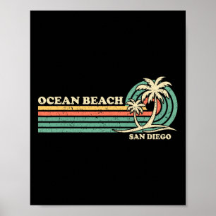 Poster Vacances été rétro vintage San Diego Ocean Beach