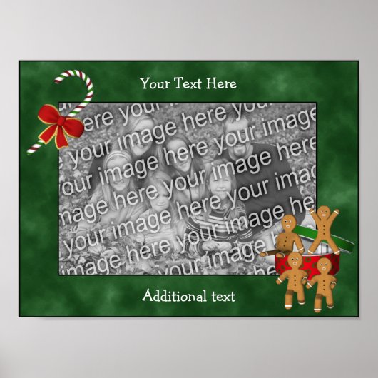 Poster Vacances Gingerbread Men Frame Ajouter Votre Photo (Devant)