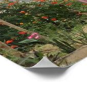 Poster vacances, jeune fille asiatique en robe sur le vél (Coin)