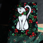 Poster Vacances Noël Holly White Chat