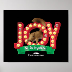 Poster Vacances Noël Joie à l'écureuil