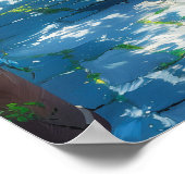 Poster Vacances paisibles en été bleu (Coin)