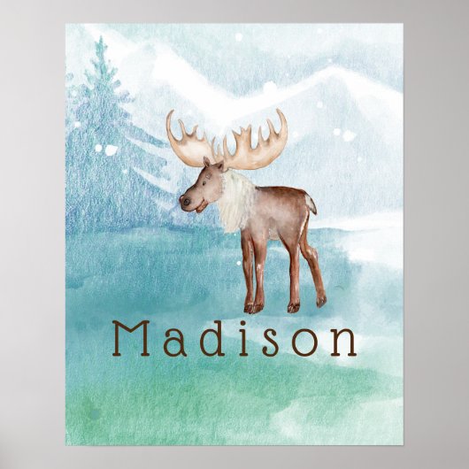 Poster Vacances personnalisées à l'orignal mou (Devant)