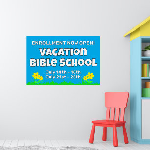 Poster Vacances personnalisées Bible Fleurs de l'école