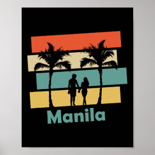 Poster Vacances Rétro Vintage Manille Philippines