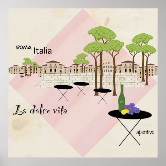 Poster Vacances Romaines Pastel Moderne (Devant)