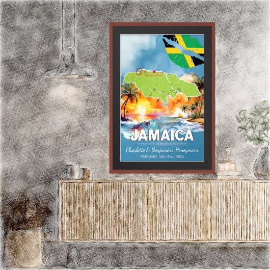 Poster Vacances romantiques en lune de miel Jamaïque Isla