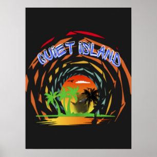 Poster Vacances sur l'île des Caraïbes vintages