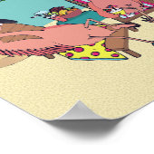 Poster Vacances tropicales Flamant rose mignonne | Temps  (Coin)